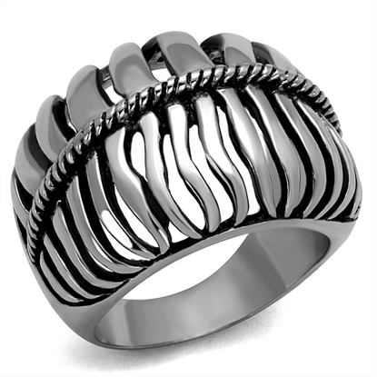 Picture of TK2341 - Stainless Steel Ring High polished (no plating) Men Epoxy Jet