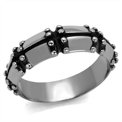 Picture of TK2342 - Stainless Steel Ring High polished (no plating) Men Epoxy Jet