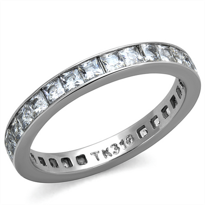 Picture of TK2344 - Stainless Steel Ring High polished (no plating) Women AAA Grade CZ Clear