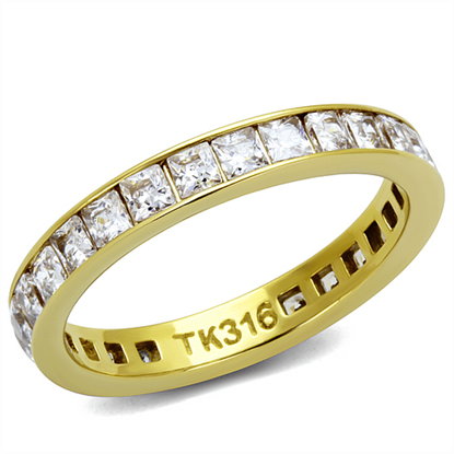 Picture of TK2344G - Stainless Steel Ring IP Gold(Ion Plating) Women AAA Grade CZ Clear