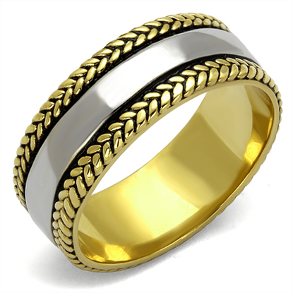 Picture of TK2375 - Stainless Steel Ring Two-Tone IP Gold (Ion Plating) Men Epoxy Jet