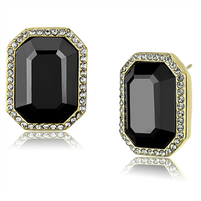 Picture of TK2378 - Stainless Steel Earrings IP Gold(Ion Plating) Women Top Grade Crystal Hematite