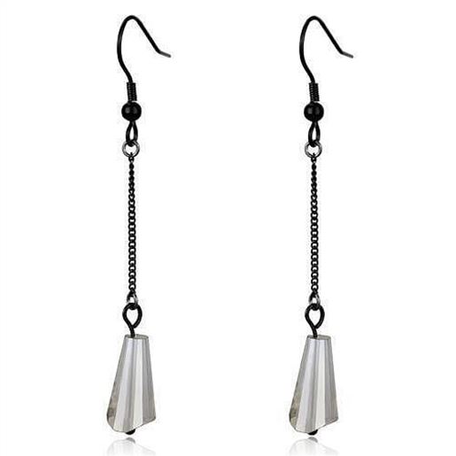 Picture of TK2381 - Stainless Steel Earrings IP Black(Ion Plating) Women Synthetic Clear