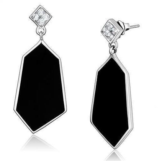 Picture of TK2382 - Stainless Steel Earrings High polished (no plating) Women AAA Grade CZ Clear