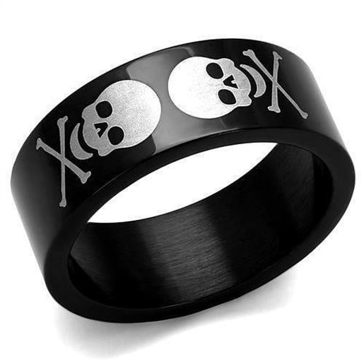 Picture of TK2400 - Stainless Steel Ring Two-Tone IP Black Men No Stone No Stone