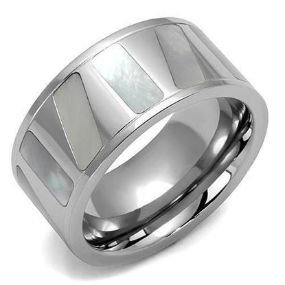 Picture of TK2401 - Stainless Steel Ring High polished (no plating) Women Precious Stone White