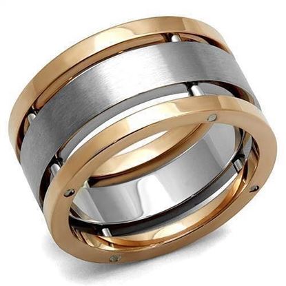 Picture of TK2402 - Stainless Steel Ring Two-Tone IP Rose Gold Men No Stone No Stone