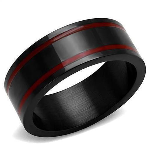 Picture of TK2407 - Stainless Steel Ring IP Black(Ion Plating) Men Epoxy Siam