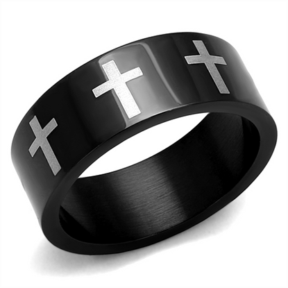 Picture of TK2410 - Stainless Steel Ring Two-Tone IP Black (Ion Plating) Men No Stone No Stone