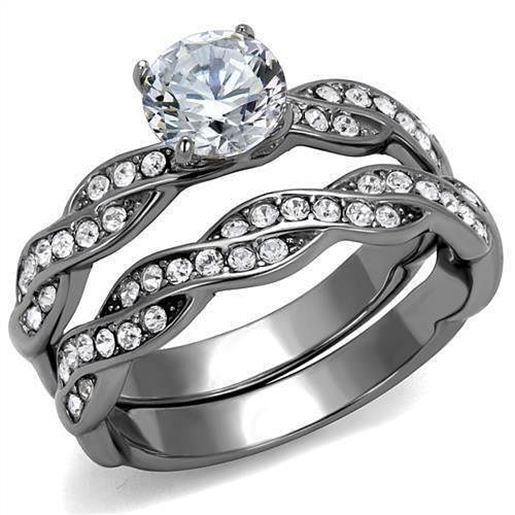 Picture of TK2475 - Stainless Steel Ring High polished (no plating) Women AAA Grade CZ Clear