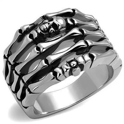 Picture of TK2512 - Stainless Steel Ring High polished (no plating) Men Epoxy Jet