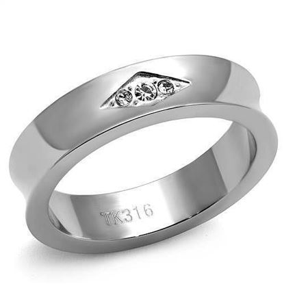 Picture of TK2562 - Stainless Steel Ring High polished (no plating) Women Top Grade Crystal Clear