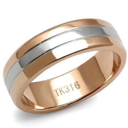 Picture of TK2569 - Stainless Steel Ring Two-Tone IP Rose Gold Men No Stone No Stone