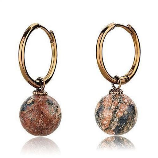 Picture of TK2572 - Stainless Steel Earrings IP Coffee light Women Semi-Precious Multi Color