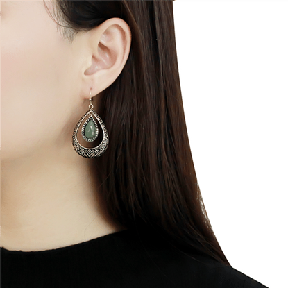 Picture of TK2576 - Stainless Steel Earrings IP Gold(Ion Plating) Women Semi-Precious Emerald