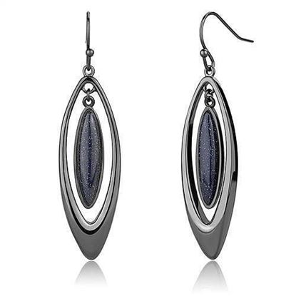 Picture of TK2577 - Stainless Steel Earrings IP Light Black  (IP Gun) Women Blue Sand Montana