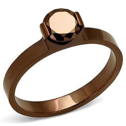 Picture of TK2593 - Stainless Steel Ring IP Coffee light Women AAA Grade CZ Light Coffee