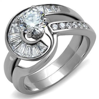 Picture of TK2617 - Stainless Steel Ring No Plating Women AAA Grade CZ Clear