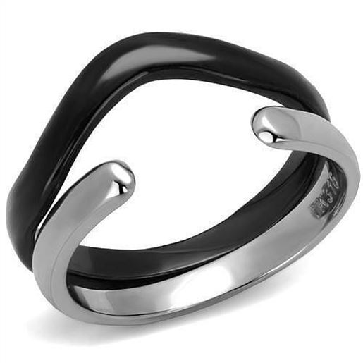 Picture of TK2618 - Stainless Steel Ring Two-Tone IP Black (Ion Plating) Women No Stone No Stone