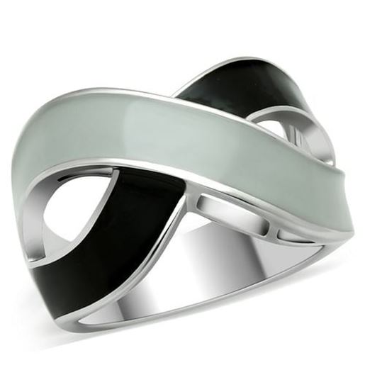 Picture of TK265 - Stainless Steel Ring Rhodium Women Epoxy No Stone