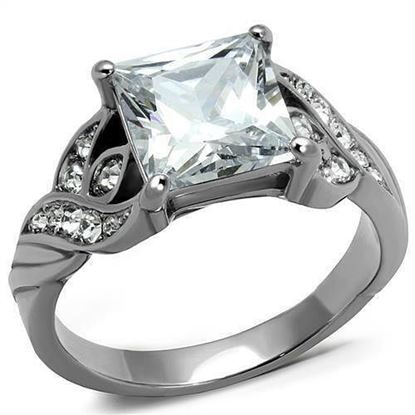 Picture of TK2657 - Stainless Steel Ring High polished (no plating) Women AAA Grade CZ Clear