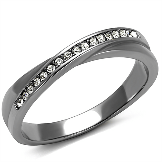 Picture of TK2684 - Stainless Steel Ring High polished (no plating) Women Top Grade Crystal Clear