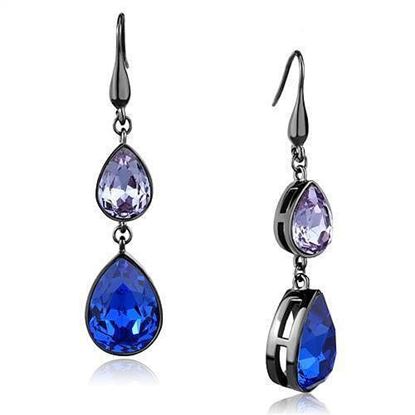 Picture of TK2706 - Stainless Steel Earrings IP Light Black  (IP Gun) Women Top Grade Crystal Multi Color