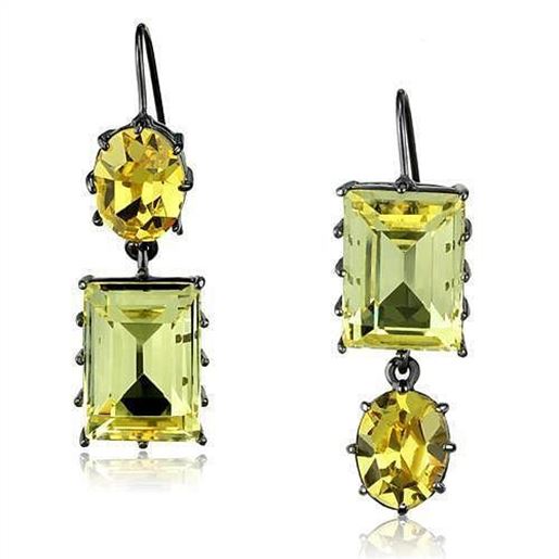 Picture of TK2709 - Stainless Steel Earrings IP Light Black  (IP Gun) Women Top Grade Crystal Multi Color