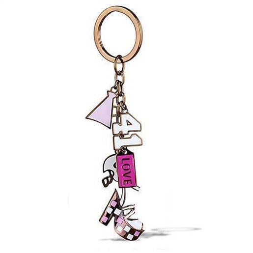 Picture of TK2717 - Stainless Steel Key Ring IP Coffee light Women Epoxy Multi Color