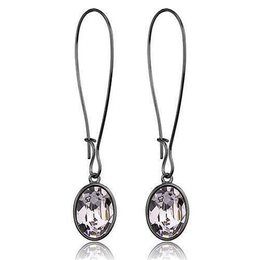 Picture of TK2719 - Stainless Steel Earrings IP Light Black  (IP Gun) Women Top Grade Crystal Light Peach