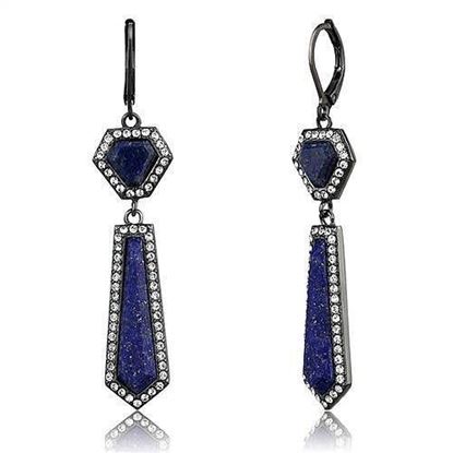 Picture of TK2723 - Stainless Steel Earrings IP Light Black  (IP Gun) Women Precious Stone Montana