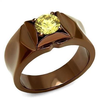 Picture of TK2773 - Stainless Steel Ring IP Coffee light Women AAA Grade CZ Topaz