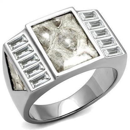 Picture of TK2784 - Stainless Steel Ring No Plating Men AAA Grade CZ Clear