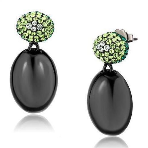 Picture of TK2786 - Stainless Steel Earrings IP Black(Ion Plating) Women Top Grade Crystal Multi Color