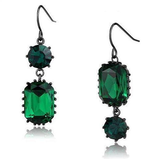 Picture of TK2817 - Stainless Steel Earrings IP Dark Brown (IP coffee) Women Top Grade Crystal Emerald