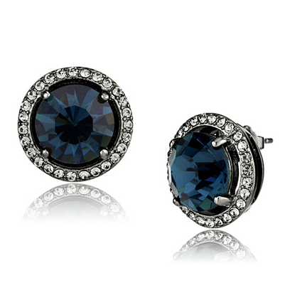 Picture of TK2820 - Stainless Steel Earrings IP Light Black  (IP Gun) Women Top Grade Crystal Montana