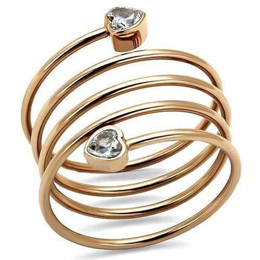 Picture of TK2836 - Stainless Steel Ring IP Rose Gold(Ion Plating) Women AAA Grade CZ Clear