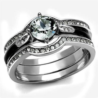 Picture of TK2843 - Stainless Steel Ring High polished (no plating) Women Top Grade Crystal Clear