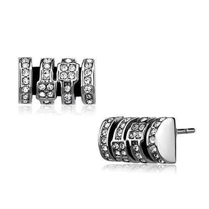 Picture of TK2849 - Stainless Steel Earrings High polished (no plating) Women Top Grade Crystal Clear