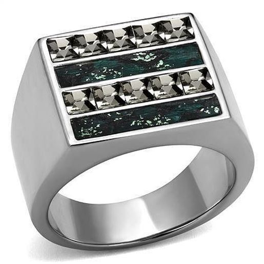 Picture of TK2861 - Stainless Steel Ring High polished (no plating) Men Leather Assorted