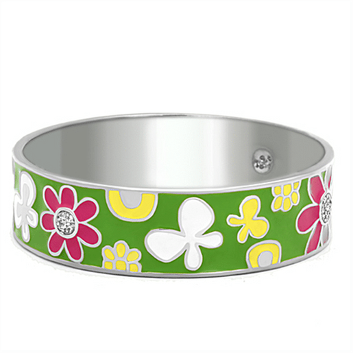 Picture of TK287 - Stainless Steel Bangle High polished (no plating) Women Epoxy Multi Color