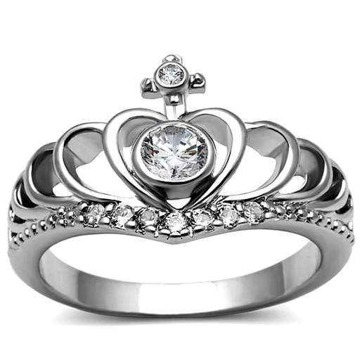 Picture of TK2870 - Stainless Steel Ring High polished (no plating) Women AAA Grade CZ Clear