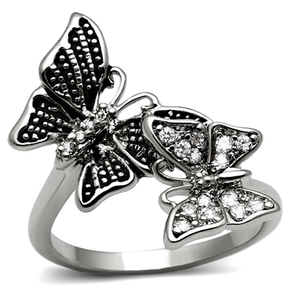 Picture of TK2874 - Stainless Steel Ring High polished (no plating) Women AAA Grade CZ Clear