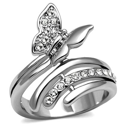 Picture of TK2875 - Stainless Steel Ring High polished (no plating) Women AAA Grade CZ Clear