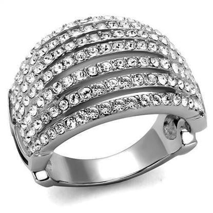 Picture of TK2901 - Stainless Steel Ring High polished (no plating) Women Top Grade Crystal Clear