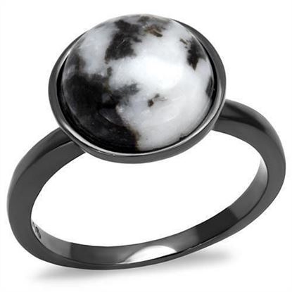 Picture of TK2902 - Stainless Steel Ring IP Light Black  (IP Gun) Women Semi-Precious Multi Color