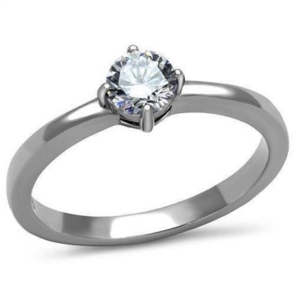 Picture of TK2903 - Stainless Steel Ring High polished (no plating) Women AAA Grade CZ Clear