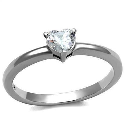 Picture of TK2904 - Stainless Steel Ring High polished (no plating) Women AAA Grade CZ Clear