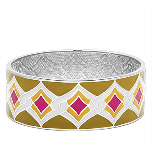 Picture of TK291 - Stainless Steel Bangle High polished (no plating) Women Epoxy Multi Color