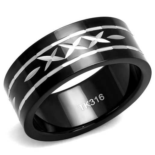 Picture of TK2928 - Stainless Steel Ring Two-Tone IP Black (Ion Plating) Men No Stone No Stone